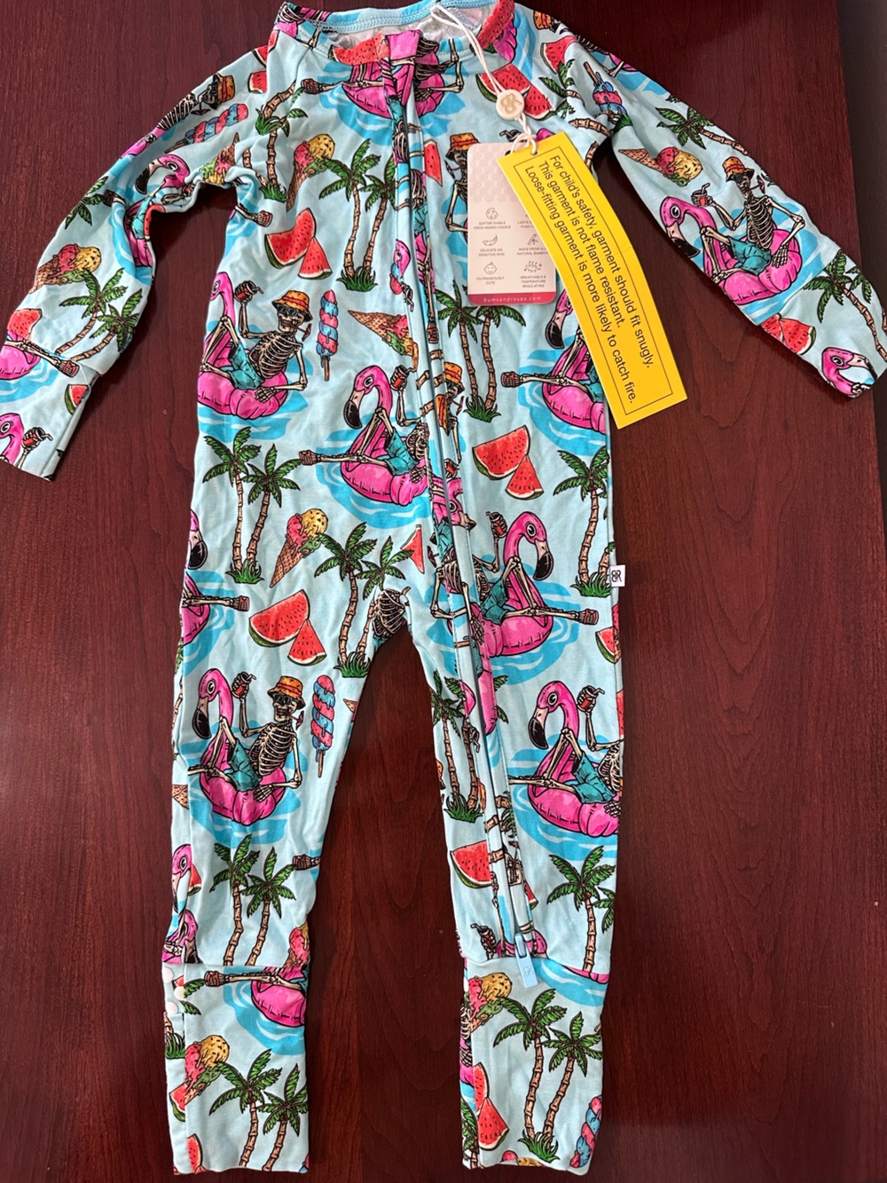 NWT Bums & Roses 6-9 Months Kids Zipper Pajama